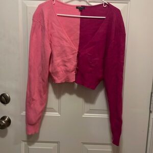 Two tone cropped cardigan